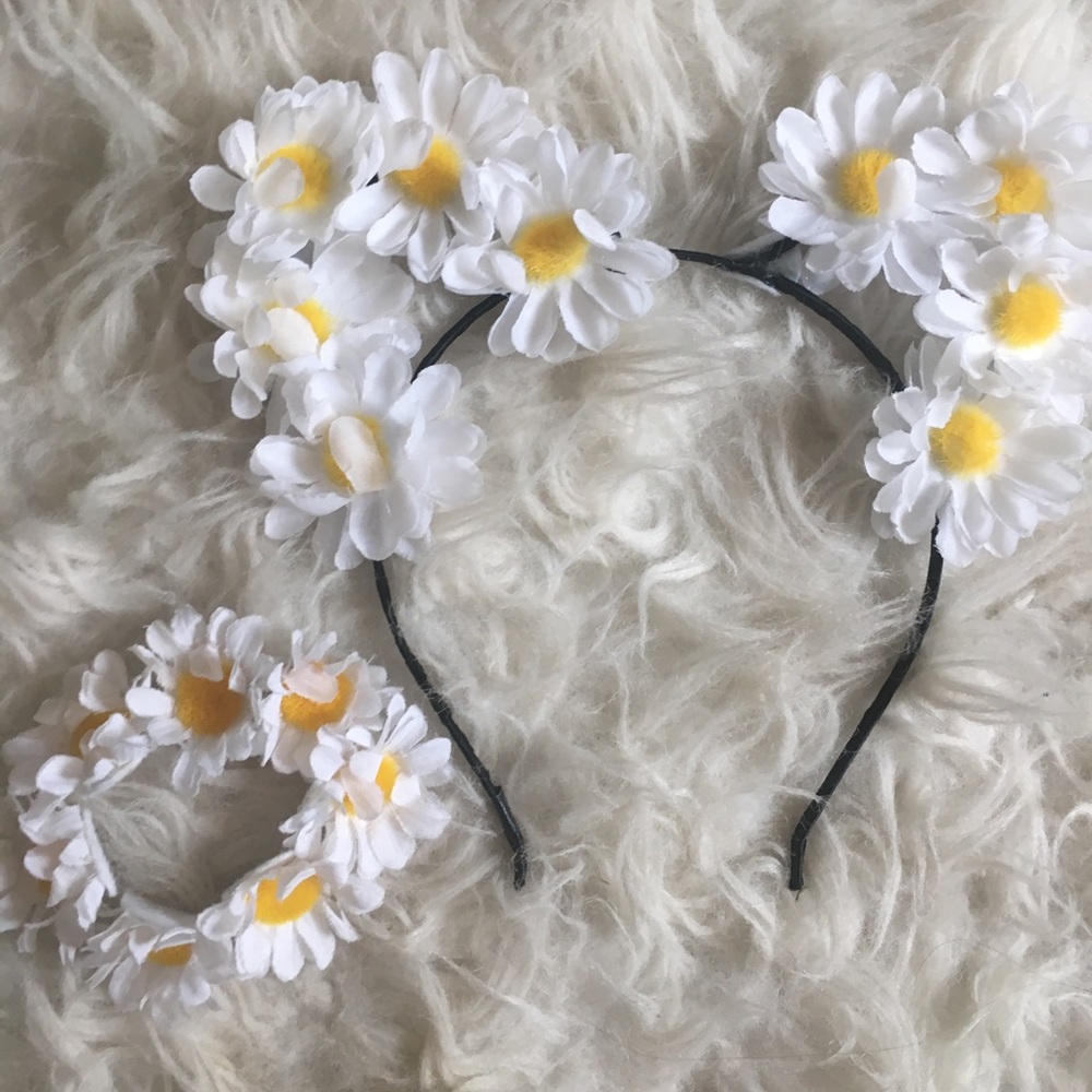 Cute Daisy Cat Ears and Hair Tie